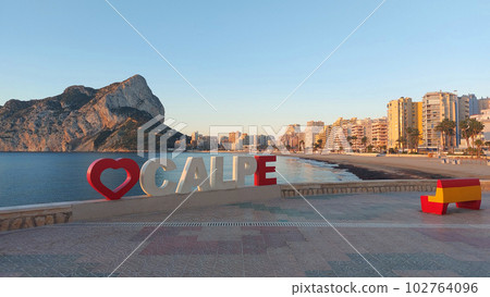 Ifach Cliff from the beach of Calpe. Alicante. Spain. 102764096