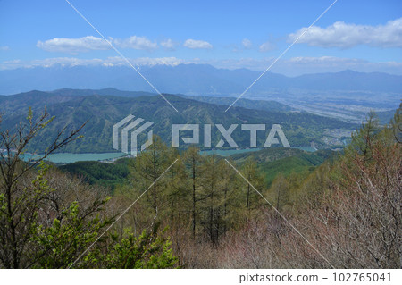 從神嶺高原眺望三輪湖和中央阿爾卑斯山 從神嶺高原眺望三輪湖和中央阿爾卑斯山 102765041