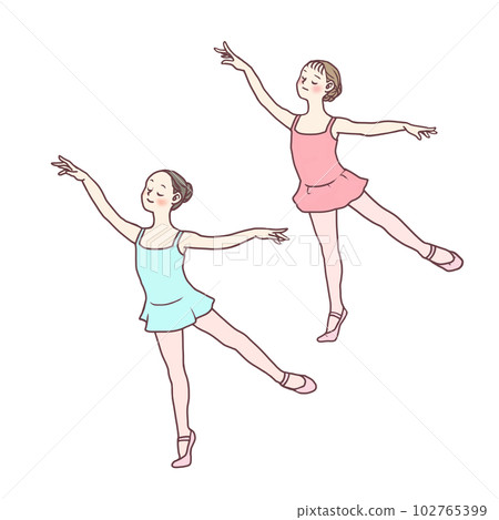 Girls taking lessons in ballet class Girls taking lessons in ballet class 102765399