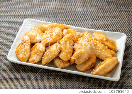 Spicy stir-fried chicken fillet. Spicy stir-fried chicken fillet. 102765643