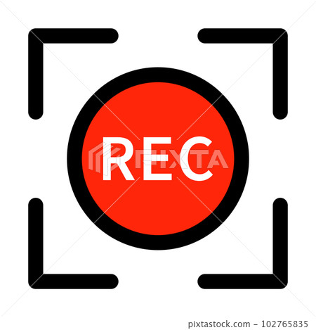 平面設計中的 REC 圖標。記錄。向量。 平面設計中的 REC 圖標。記錄。向量。 102765835