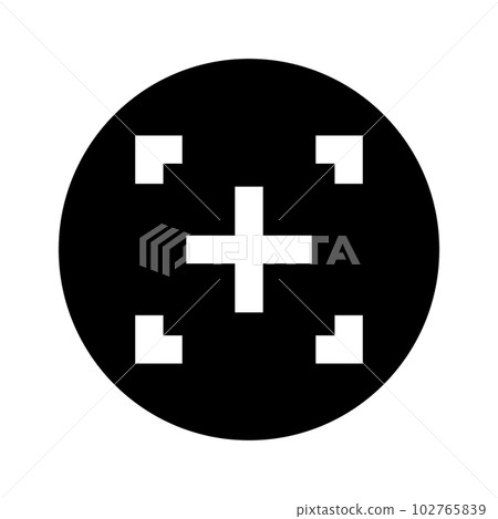 Round zoom in silhouette icon. vector. 102765839