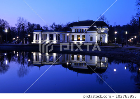 Casino reflection in lake water 102765953