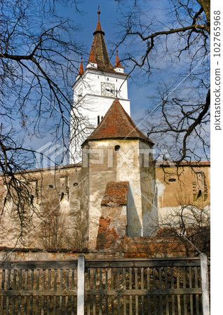 Saxon fortified church in Honigberg, Harman in Transylvania, Romania Saxon fortified church in Honigberg, Harman in Transylvania, Romania 102765968
