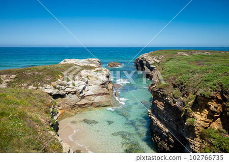As Catedrais beach - Beach of the Cathedrals - Galicia, Spain As Catedrais beach - Beach of the Cathedrals - Galicia, Spain 102766735