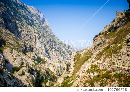 Cares trail - ruta del Cares - in Picos de Europa, Asturias, Spain Cares trail - ruta del Cares - in Picos de Europa, Asturias, Spain 102766738