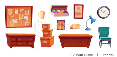 Detective office interior, police bureau furniture 102766760