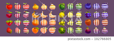 Ui mobile game fruit with stripes illustration 102766805