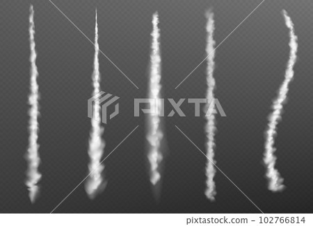 Plane contrails, smoke trail of jet or rocket 102766814