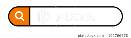 帶有橙色搜索按鈕和搜索空間的搜索框。向量。 帶有橙色搜索按鈕和搜索空間的搜索框。向量。 102766878