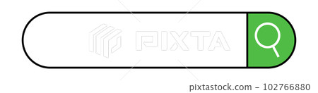 Green magnifying glass search button and rounded search bar. Web search icon. vector. Green magnifying glass search button and rounded search bar. Web search icon. vector. 102766880