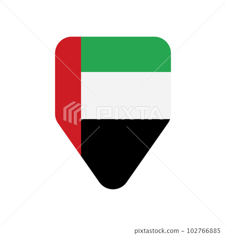 阿拉伯聯合酋長國國旗呈圓形盾牌形狀。向量。 102766885