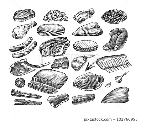 Red meat products. Veal beef, ribs, Bacon, jamon, mortadella, lamb beef Steak, pork sausage, chicken Red meat products. Veal beef, ribs, Bacon, jamon, mortadella, lamb beef Steak, pork sausage, chicken 102766955