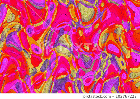 具有許多扭曲圓圈的曲線圖案,例如粉紅色、紫色和黃色 具有許多扭曲圓圈的曲線圖案,例如粉紅色、紫色和黃色 102767222