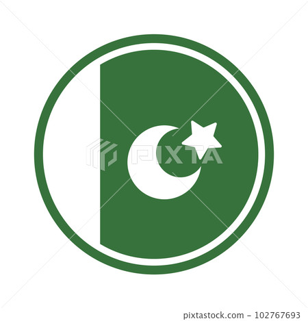 Round pakistan flag icon in flat design. vector. 102767693