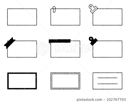 Hand-drawn memo paper illustration set_outline only 102767703