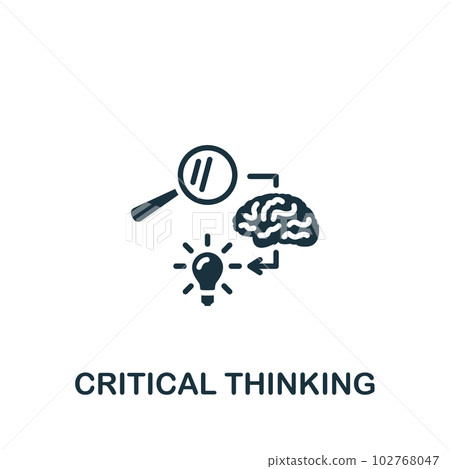 Critical thinking icon. Monochrome simple sign from critical thinking collection. Critical thinking icon for logo, templates, web design and infographics. Critical thinking icon. Monochrome simple sign from critical thinking collection. Critical thinking icon for logo, templates, web design and infographics. 102768047