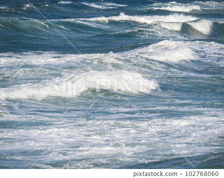 Whitecaps of the rough sea in winter. 102768060