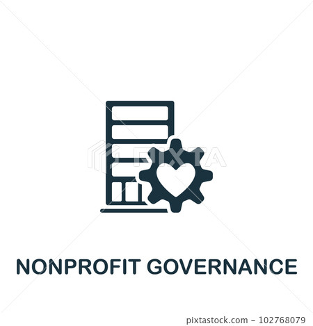 Nonprofit governance icon. Monochrome simple sign from charity and non-profit collection. Nonprofit governance icon for logo, templates, web design and infographics. 102768079