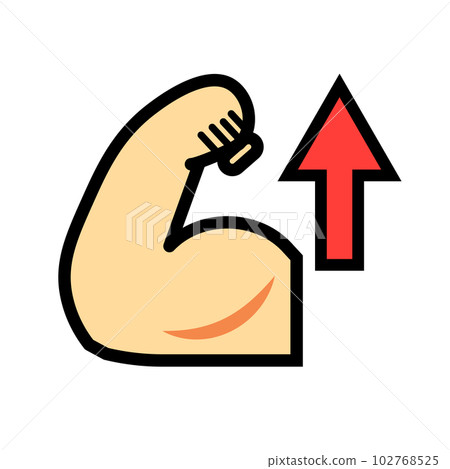 肌肉力量 UP 圖標。肌肉肥大。力量訓練。向量。 102768525