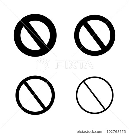 Icons of prohibition marks in different sizes. vector. Icons of prohibition marks in different sizes. vector. 102768553