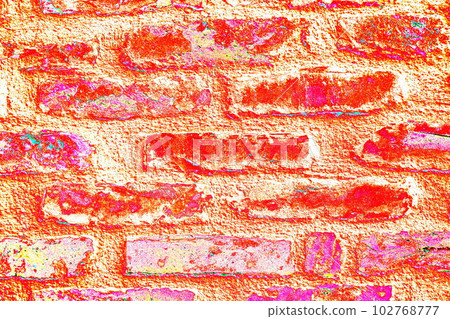 old ancient brickwork, repair, remake, changed colors, colorful background. old ancient brickwork, repair, remake, changed colors, colorful background. 102768777
