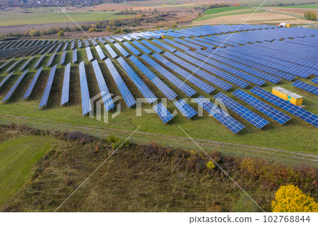 Solar panels aerial view 102768844