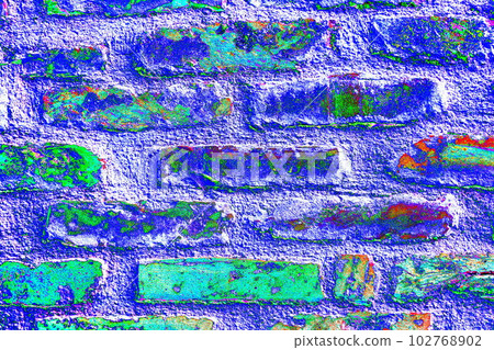old ancient brickwork, repair, remake, changed colors, colorful background. old ancient brickwork, repair, remake, changed colors, colorful background. 102768902