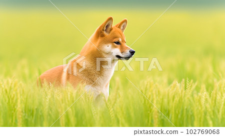 柴犬在草地上“人工智能生成的圖像” 柴犬在草地上“人工智能生成的圖像” 102769068