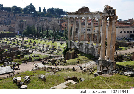 Archaeological excavations in the Roman Forum, Rome, Italy 102769413