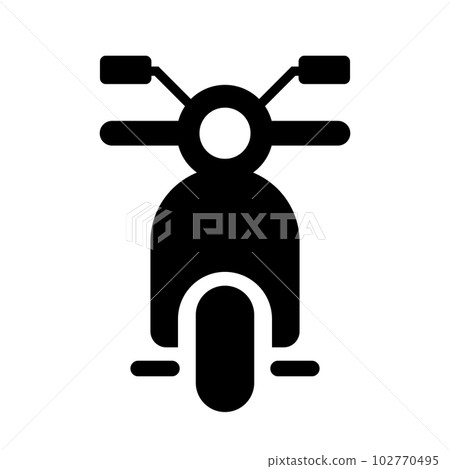 摩托車剪影圖標滑板車前面 102770495