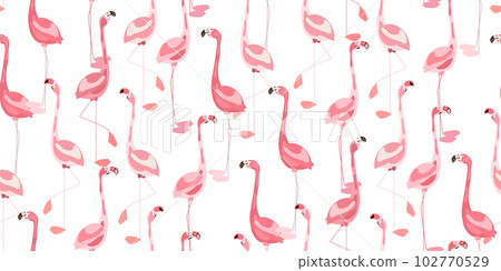 Tropical seamless pattern with pink flamingo Tropical seamless pattern with pink flamingo 102770529