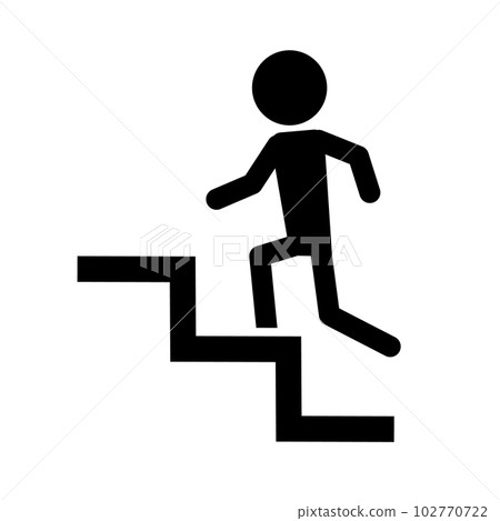 A pictogram of a person climbing stairs. vector. A pictogram of a person climbing stairs. vector. 102770722