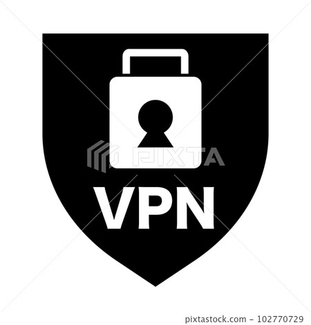VPN security shield silhouette icon. vector. 102770729