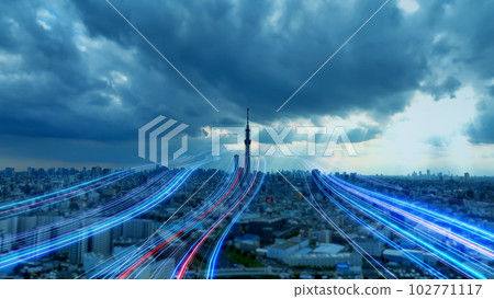 A band of light that extends into the future 102771117