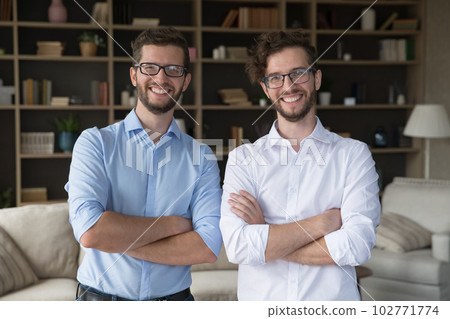 Positive confident family business partner men portrait Positive confident family business partner men portrait 102771774