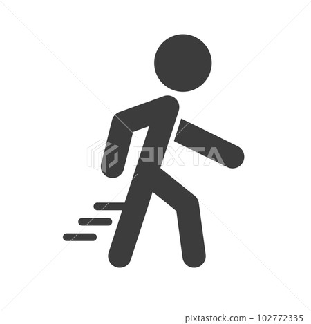 行人剪影圖標。步行。移動。向量。 行人剪影圖標。步行。移動。向量。 102772335