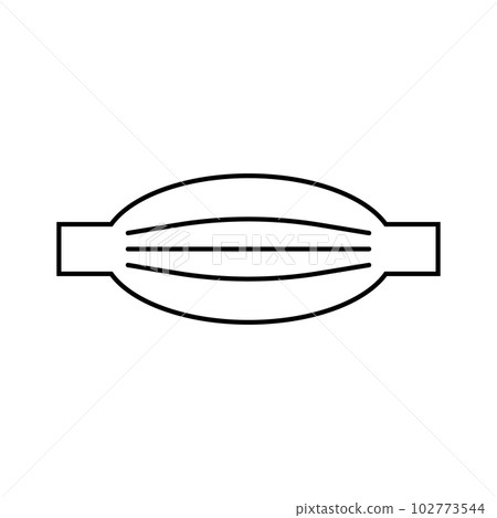 簡單的肌肉圖標。肌肉條紋。 102773544