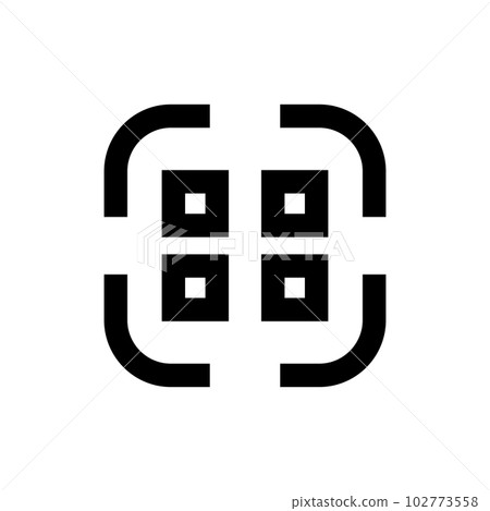現代 Qr 代碼掃描圖標。二維碼支付。向量。 102773558