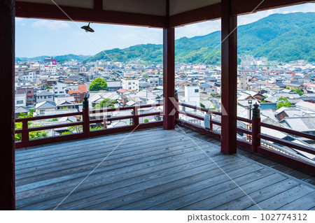 從西芳寺和文命閣看竹原的街景 從西芳寺和文命閣看竹原的街景 102774312