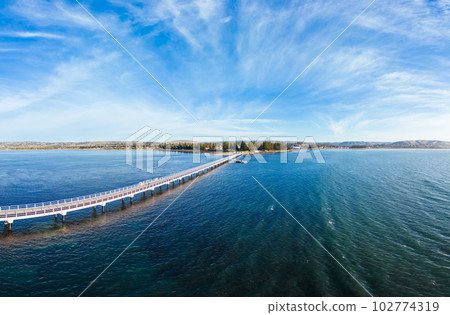Aerial View of Granite Island in Victor Harbor in Australia Aerial View of Granite Island in Victor Harbor in Australia 102774319
