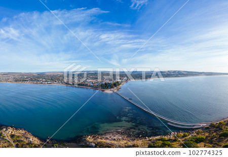 Aerial View of Granite Island in Victor Harbor in Australia Aerial View of Granite Island in Victor Harbor in Australia 102774325