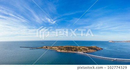 Aerial View of Granite Island in Victor Harbor in Australia Aerial View of Granite Island in Victor Harbor in Australia 102774329