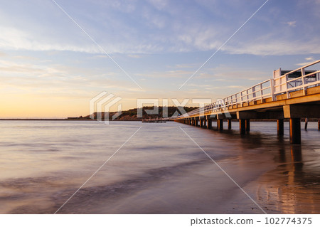Granite Island Causeway in Victor Harbor in Australia Granite Island Causeway in Victor Harbor in Australia 102774375