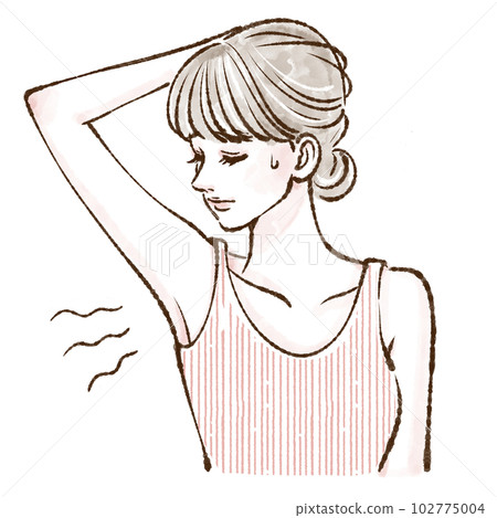 People, women's illustrations, armpits, wakiga, armpit darkening, hair removal, laser hair removal, light hair removal, esthetic hair removal, salon hair removal, 102775004