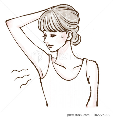 People, women's illustrations, armpits, wakiga, armpit darkening, hair removal, laser hair removal, light hair removal, esthetic hair removal, salon hair removal, 102775009