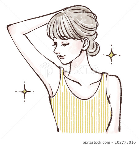 People, women's illustrations, armpits, wakiga, armpit darkening, hair removal, laser hair removal, light hair removal, esthetic hair removal, salon hair removal, 102775010