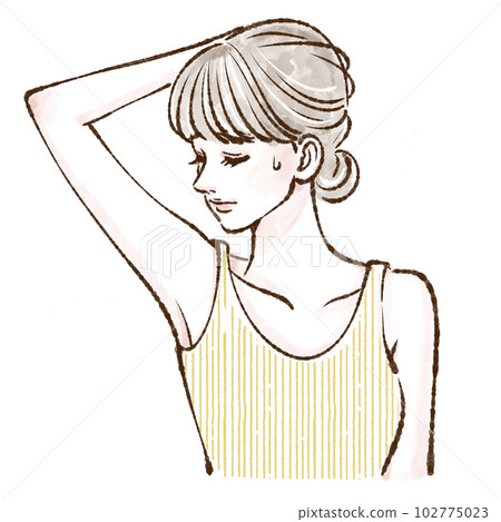 People, women's illustrations, armpits, wakiga, armpit darkening, hair removal, laser hair removal, light hair removal, esthetic hair removal, salon hair removal, 102775023