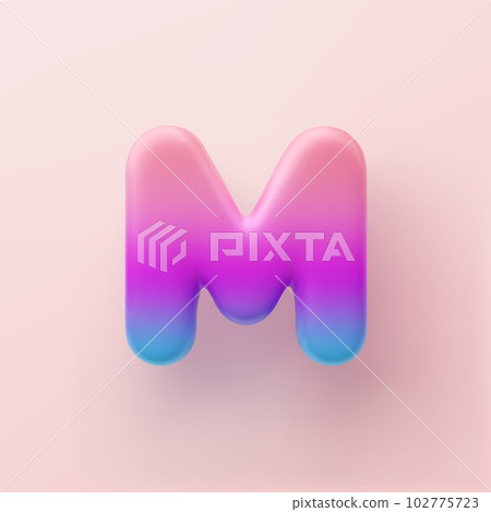 3D Colorful Gradient letter M on a light background 102775723