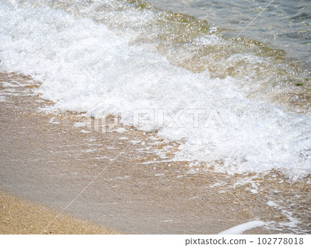 Waves crashing against the beach. Waves crashing against the beach. 102778018